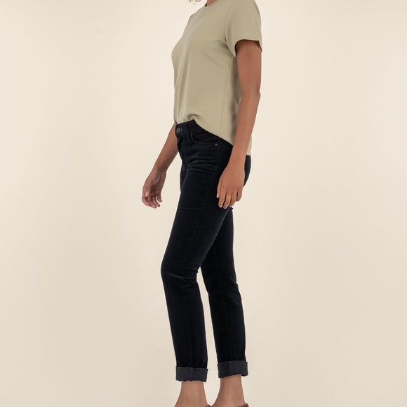 Kut from the Kloth Denim - Kut from the Kloth Catherine Corduroy Boyfriend, Petite Size 6P6P / Black